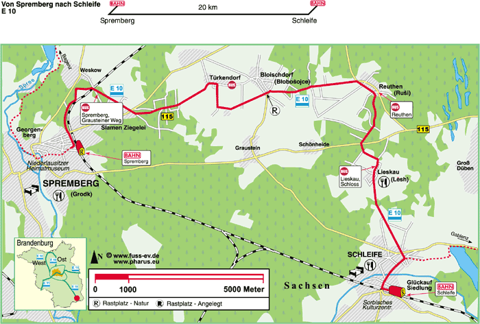 Europäischer Fernwanderweg E 10 : Spremberg  –  Schleife